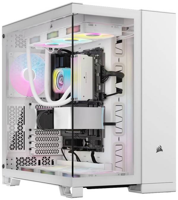 Tour midi Corsair 6500X Boîtier PC  blanc fenêtre latérale