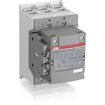 Un contacteur électrique ABB avec un boîtier gris et des spécifications techniques sur une étiquette à l'avant.