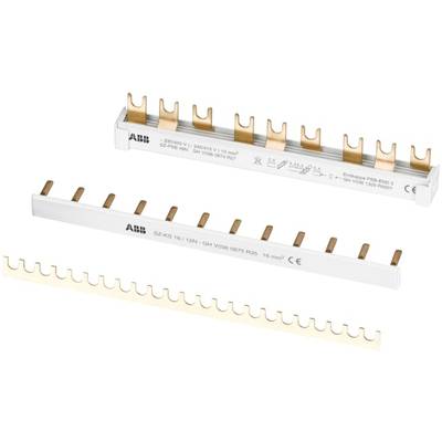 Barres omnibus électriques en cuivre d'ABB à plusieurs broches pour la distribution de l'électricité dans les tableaux électriques et les systèmes de distribution.