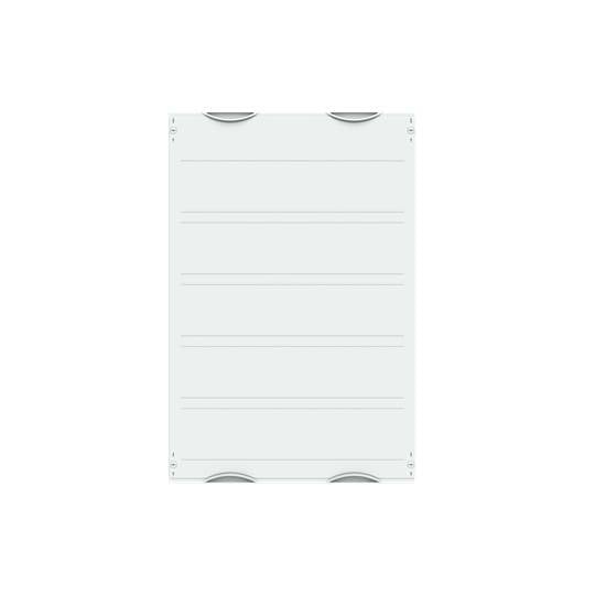Une surface blanche rectangulaire avec des lignes horizontales fines et des coins arrondis.