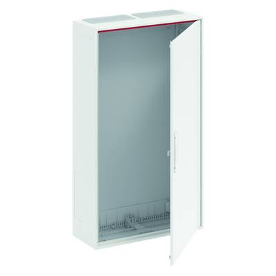 Armoire électrique blanche ouverte avec l'intérieur visible. Aucun composant électrique apparent.