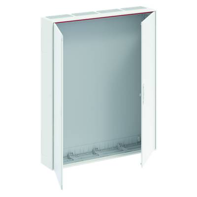 Armoire électrique métallique avec portes doubles ouvertes, montrant la structure intérieure et les fentes de ventilation en haut. Idéale pour les installations électriques.