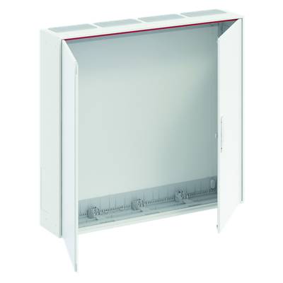 Armoire de distribution métallique avec porte ouverte, montrant un intérieur vide. Adaptée pour les installations électriques.