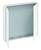 Armoire métallique blanche et ouverte avec deux portes ouvertes, adaptée au rangement d'accessoires électriques ou d'autres équipements techniques.