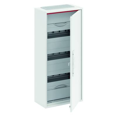 Armoire métallique avec porte ouverte, montrant plusieurs étagères intérieures.