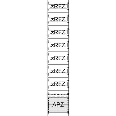 Une rangée verticale de sept étages présente des balcons portant l'inscription 'zRFZ', et en bas se trouve une grille avec l'inscription 'APZ'.