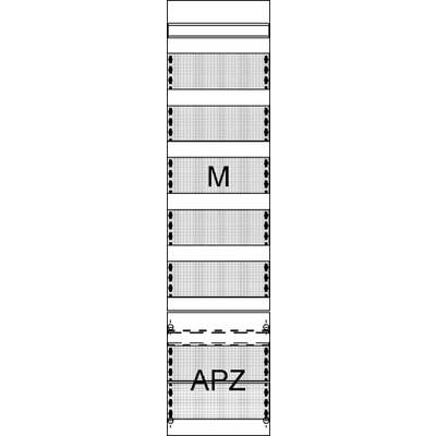 Graphique d'un plan schématique avec deux sections principales, intitulées 'M' et 'APZ', chacune divisée par des lignes pointillées.