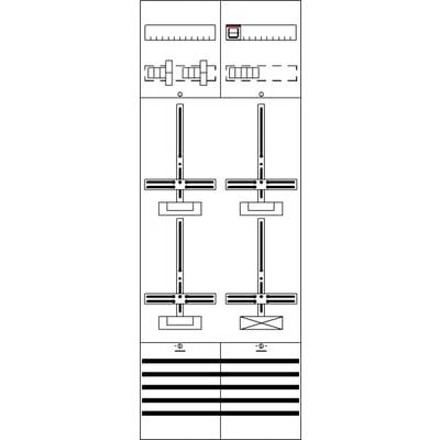 Dessin technique avec des composants mécaniques : des engrenages, des axes et plusieurs barres horizontales.