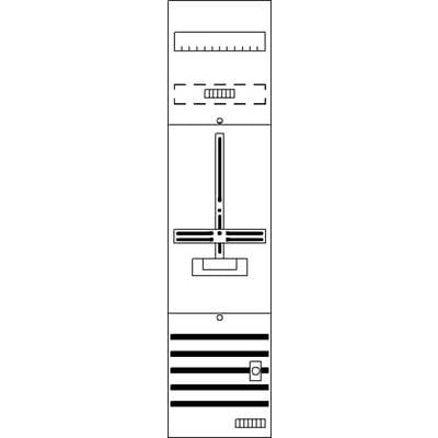 Le diagramme présente trois symboles fortement abstraits d'objets avec des formes rectangulaires et en croix, complétés par des barres et des marquages.