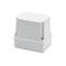 Un boîtier rectangulaire en plastique blanc avec un couvercle amovible, adapté pour protéger les connexions électriques.