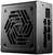 Un bloc d'alimentation PC noir avec des connecteurs modulaires et des ouvertures de ventilation visibles, le nom de la marque étant visible sur le côté.