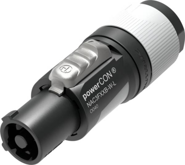 Connecteur d'alimentation série (connecteur réseau) powerCON Neutrik NAC3FXXB-W-L femelle, droit Nombre total de pôles: 2 + PE 16 A gris 1 pc(s) Piece