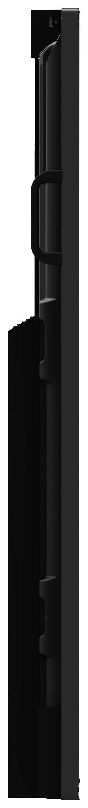 Structure métallique noire en position verticale, probablement un composant d'un dispositif technique ou d'une machine.