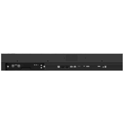 Arrière d'un appareil technique avec différentes connexions, incluant des ports USB et HDMI, pour des branchements électroniques.