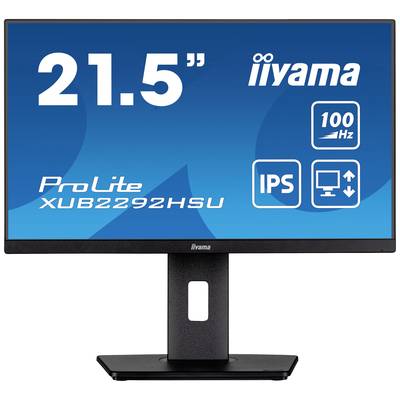 Un écran d'ordinateur noir de marque iiyama, modèle 'ProLite XUB2292HSU', de 21,5 pouces, 100 Hz, avec technologie IPS.