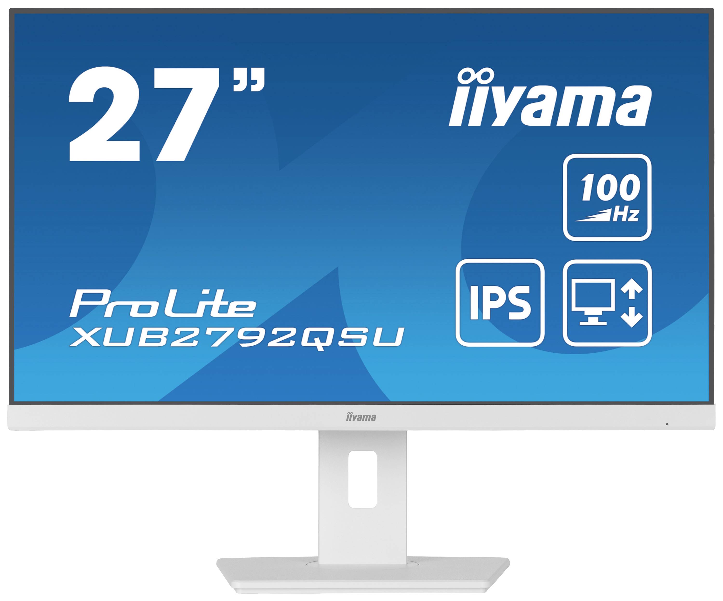 iiyama ProLite XUB2792QSU-W6, 68,6 cm (27"), 2560 x 1440 pixels, Quad HD, LED, 0,4 ms, Blanc