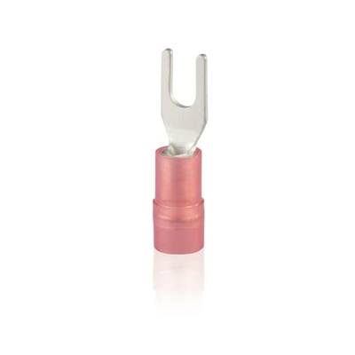 Fiche de câble rouge en métal avec connexion à fourche pour connecter des câbles dans des appareils électriques.