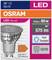 'Ampoule LED OSRAM, 36°, GU10, 6,9 W équivalent 80 W, 575 lm, 90°, Température de couleur : Lumière du jour froide, Classe d'efficacité énergétique : F, Tension : 220-240 V CA 50/60 Hz.'