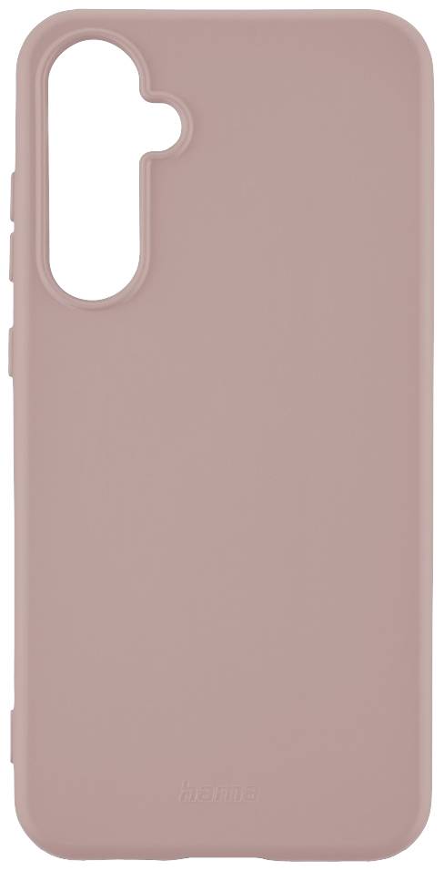 Une coque de smartphone rose avec découpes pour l'appareil photo et les boutons.