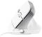 Une souris verticale ergonomique filaire, principalement conçue en blanc et gris, offre un confort et un support améliorés.
