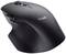 Souris d'ordinateur sans fil noire de la marque 'Trust', au design ergonomique avec support pour le pouce, trois boutons latéraux et témoin LED.