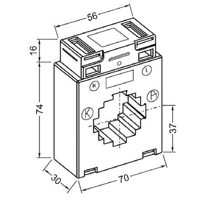Celsa AST 512.7 300/1A 2.5VA Kl. 0.5 Transformateur de courant embrochable Courant primaire 300 A Courant secondaire 1 A-8