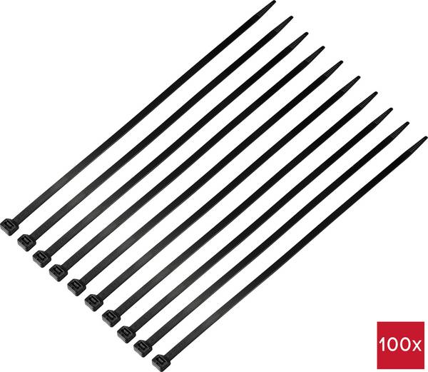 TRU COMPONENTS TC-12523704 Serre-câble 380 mm 7.6 mm noir Résistance au froid 100 pc(s)