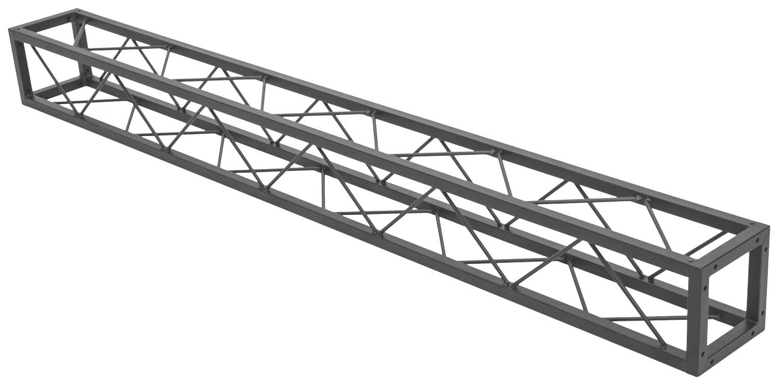 'Longue poutre métallique en treillis, de forme carrée, avec des entretoises diagonales, principalement utilisée comme structure porteuse.'