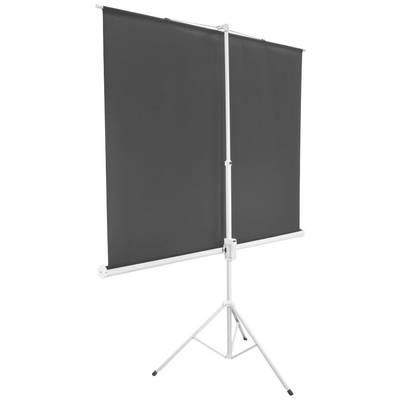 'Un support de projection portable avec un écran noir monté sur un trépied stable.'