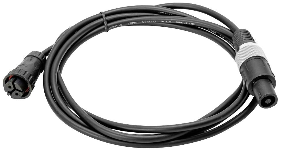 Câble noir avec une fiche XLR mâle et une fiche XLR femelle à ses extrémités, utilisé pour les connexions audio.