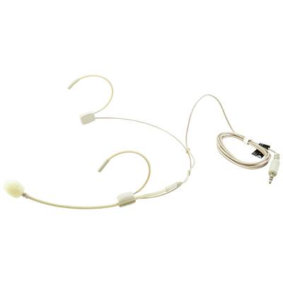Micro-casque avec perche de microphone rétractable et jack 3,5 mm. Idéal pour conférences ou spectacles.