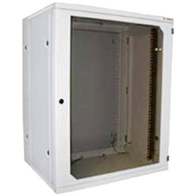 Une armoire réseau blanche vide avec une porte en verre, ouverte. Idéale pour héberger des serveurs ou des équipements réseau.