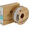 Bobine de filament pour imprimante 3D de Polymaker en gris, devant un emballage en carton.