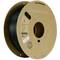 Une bobine de filament noir pour imprimante 3D en PolyTerra PLA de Polymaker. La bobine affiche le logo de la marque et le logo PLA.