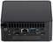 Un mini-PC noir vu de dos avec les ports suivants : deux HDMI, Ethernet, deux USB, deux Thunderbolt, port d'alimentation.