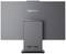 Le dos d'un ordinateur Lenovo tout-en-un gris, avec des ports situés dans la partie inférieure du boîtier.