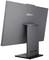 Un moniteur de bureau Lenovo moderne vu de dos, montrant son socle stable et ses différentes connexions à l'arrière en bas.