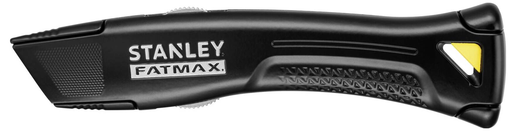 Couteau universel noir de Stanley FatMax avec poignée ergonomique et lame tranchante. Idéal pour les travaux manuels.