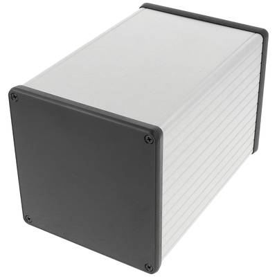 Boîtier rectangulaire en métal avec des plaques amovibles en plastique. Fréquemment utilisé pour les appareils électroniques ou les projets de bricolage.