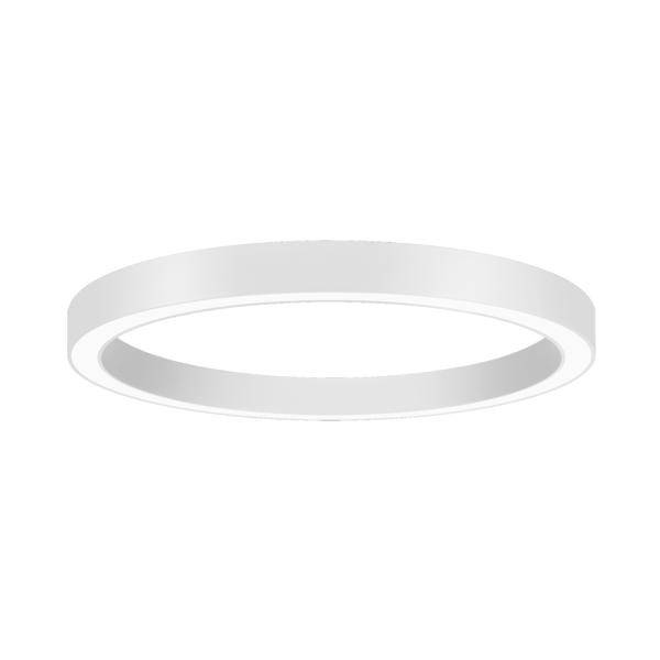 Plafonnier LED moderne, rond, en blanc.