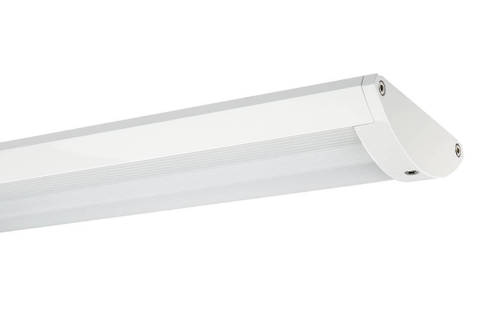 Un luminaire LED blanc au design élégant et rectangulaire, adapté à une installation au plafond en intérieur.