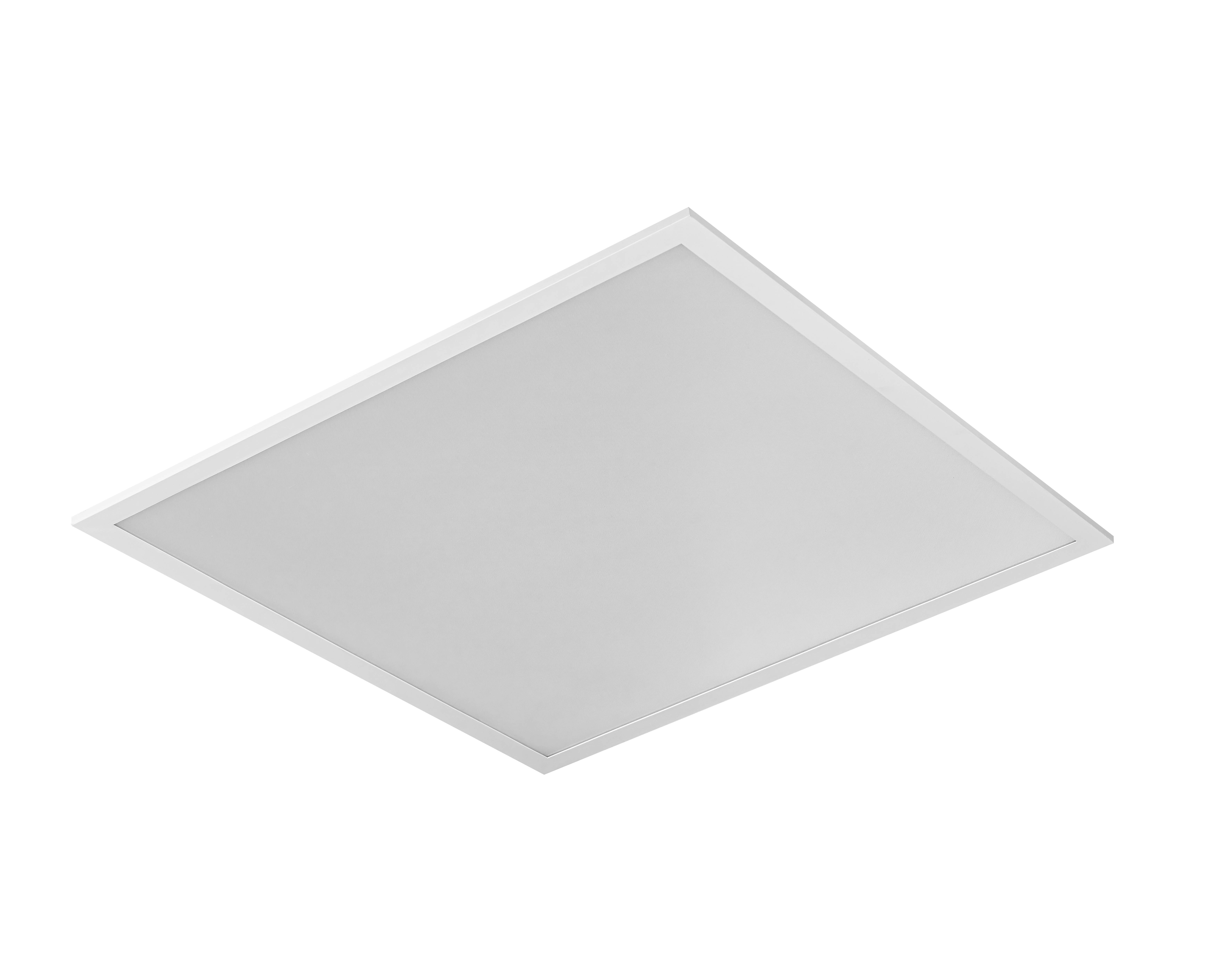 Plafonnier de forme rectangulaire au design épuré et blanc, disposé sur un fond noir.