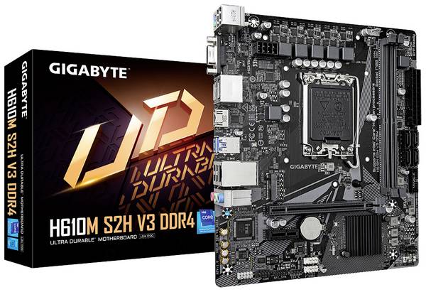 Gigabyte GA-H610M S2H Carte mère Socket (PC) Intel® 1700 Facteur de forme (détails) Micro-ATX Chipset de la carte mère Intel® H610 Express