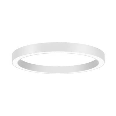 Un plafonnier simple, rond, au design moderne et épuré, qui diffuse une lumière uniforme et s'intègre parfaitement dans des espaces minimalistes.