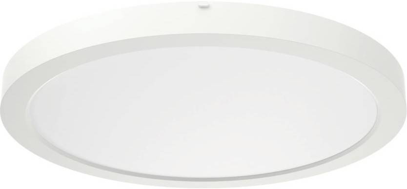 Un luminaire de plafond rond et blanc au design épuré. Idéal pour les espaces intérieurs.