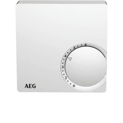 Un thermostat blanc avec un bouton rotatif indiquant des chiffres de 1 à 6. Marquage à la position 3. Nom de la marque en bas à gauche.