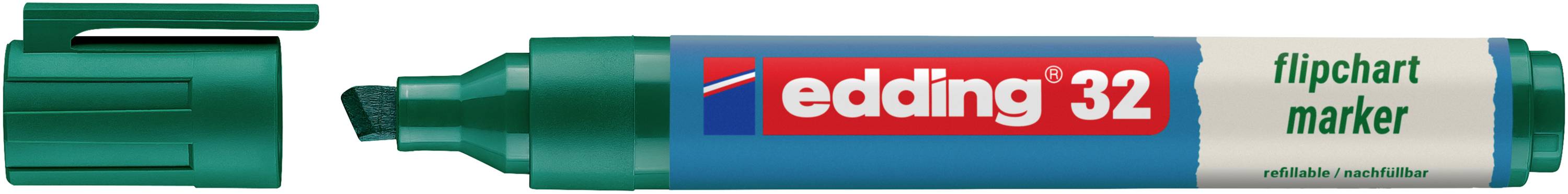 Edding 4-32004 Marqueur pour tableau à feuilles mobiles 32 EcoLine pointe biseau 1 - 5 mm vert 1 pc(s)