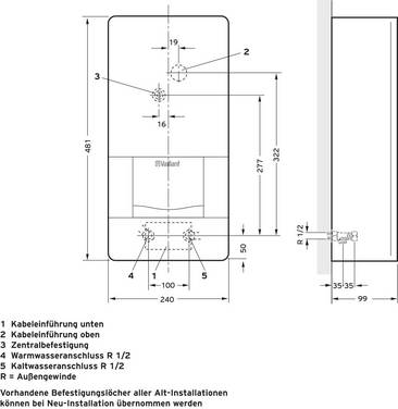 Vaillant VED E 21/8 BB VED E 21/8 BB Chauffe-eau A (A+ - F)  21 kW