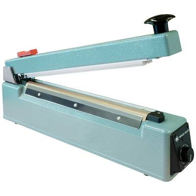 Un appareil de soudure à feuille turquoise avec levier et voyant de contrôle.