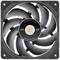Ventilateur d'ordinateur noir et gris avec neuf pales et logo central. Nom de marque 'TOUGHFAN EX12 Pro', indication 'Pale de ventilateur standard'.